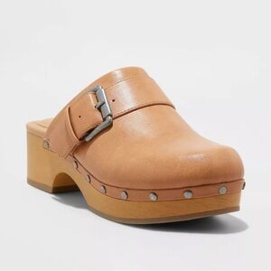 Universal Thread 2" Chunky Block Low Heel Slip On Clogs Memory Foam Size 11